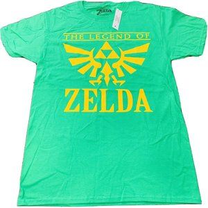 Legend of Zelda Mens Medium T-Shirt - Distressed  Winged  Triforce Yellow Print